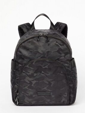 Fabletics Downtown Black Camouflage Nylon Backpack